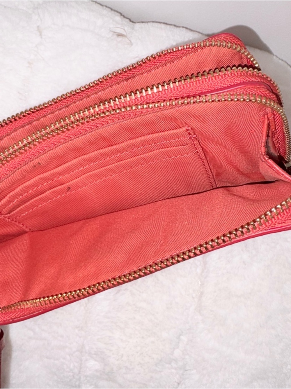 Coach orange Pebbled Leather Wristlet Clutch - Picture 5 of 6